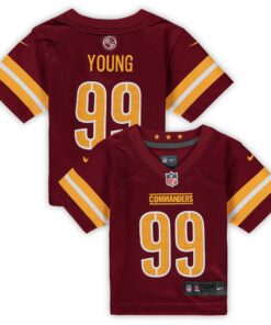 Infant Washington Commanders Chase Young Burgundy Game Jersey JS3018 nicesnker