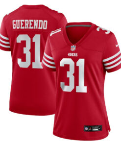 Isaac Guerendo 31 San Francisco 49ers Women's Game Jersey - Scarlet JS8291 nicesnker