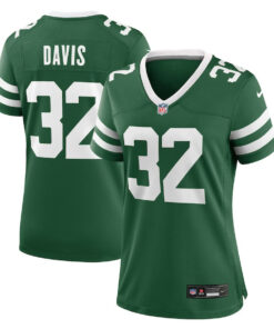Isaiah Davis 32 New York Jets Women's Team Game Jersey - Legacy Green JS6194 nicesnker