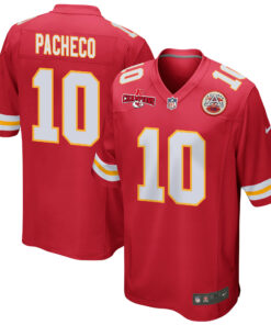 Isiah Pacheco 10 Kansas City Chiefs AFC Champions Patch Game Men Jersey - Red JS8276 nicesnker