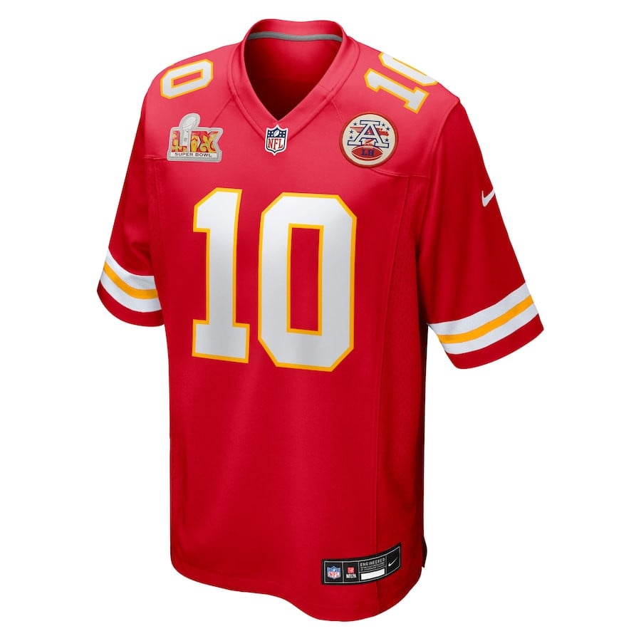 Isiah Pacheco 10 Kansas City Chiefs Super Bowl LIX Game Jersey - Red JS4840 nicesnker - Image 2