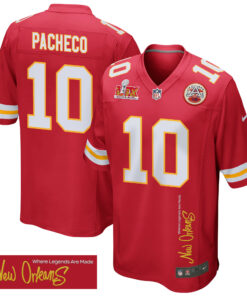 Isiah Pacheco 10 Kansas City Chiefs Super Bowl LIX 'New Orleans - Where Legends Are Made' EMBROIDERED Game Men Jersey - Red JS3866 nicesnker