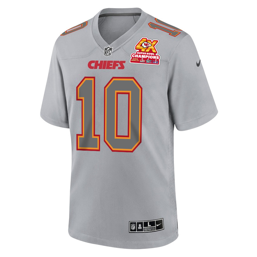 Isiah Pacheco 10 Kansas City Chiefs Super Bowl LVIII Champions 4X Atmosphere Fashion Game Men Jersey - Gray JS1148 nicesnker - Image 2