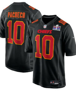 Isiah Pacheco 10 Kansas City Chiefs Super Bowl LVIII Fashion Game Men Jersey - Carbon Black JS9313 nicesnker