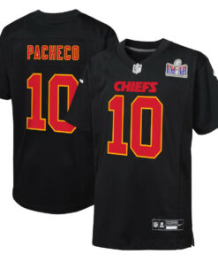 Isiah Pacheco 10 Kansas City Chiefs Super Bowl LVIII Patch Fashion Game YOUTH Jersey - Carbon Black JS5641 nicesnker