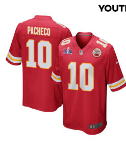 Isiah Pacheco 10 Kansas City Chiefs Super Bowl LVIII Patch Game YOUTH Jersey - Red JS7446 nicesnker