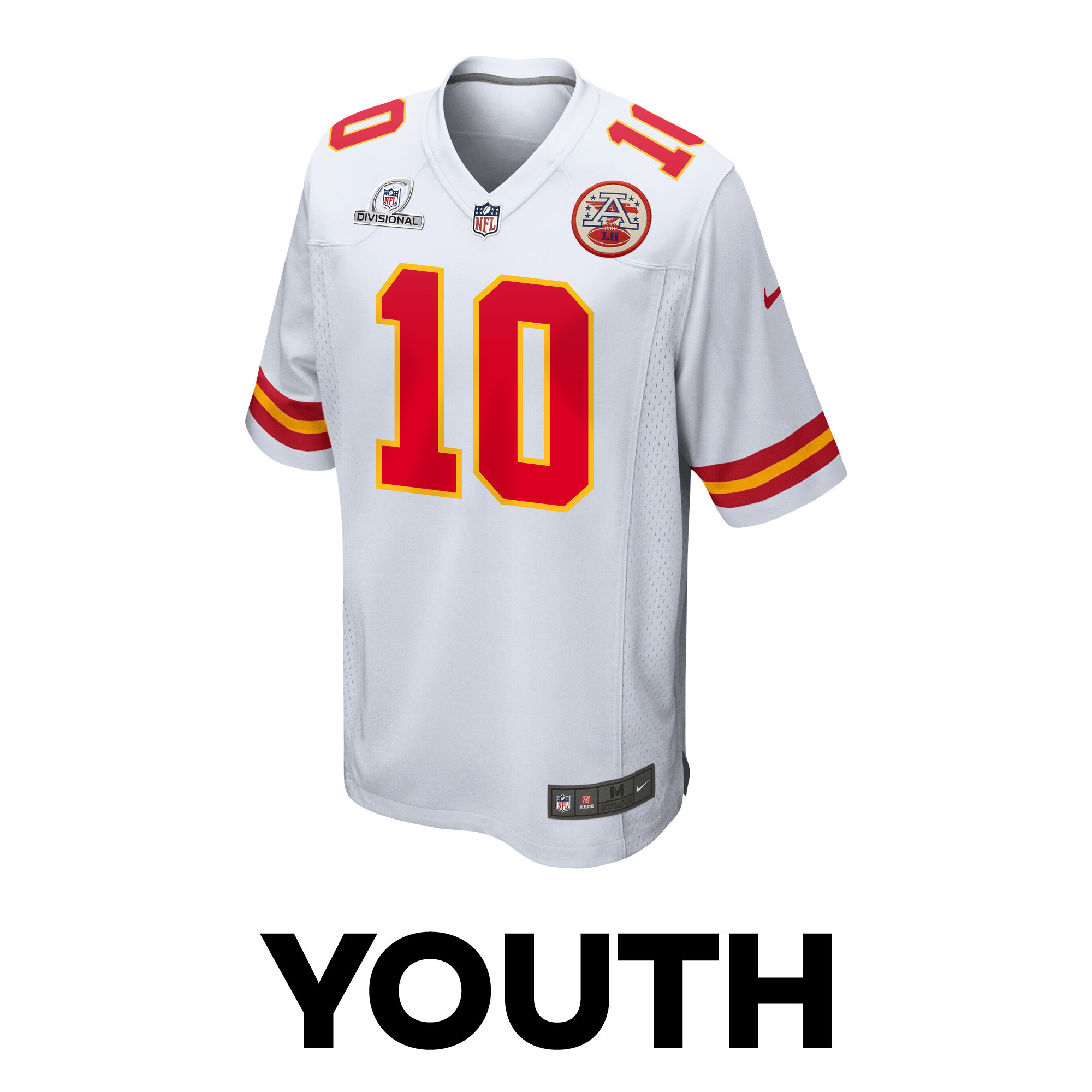 Isiah Pacheco 10 Kansas City Chiefs Super Bowl LVIII Patch Game YOUTH Jersey - White JS1374 nicesnker - Image 2