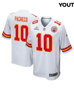 Isiah Pacheco 10 Kansas City Chiefs Super Bowl LVIII Patch Game YOUTH Jersey - White JS1374 nicesnker