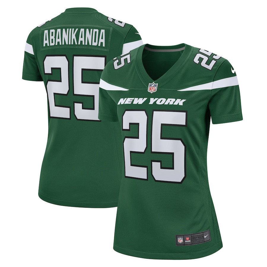 Israel Abanikanda 25 New York Jets Women's Game Jersey - Gotham Green JS5723 nicesnker