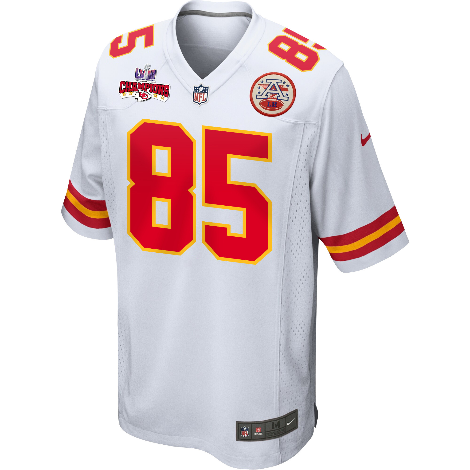 Izaiah Gathings 85 Kansas City Chiefs Super Bowl LVIII Champions 4 Stars Patch Game Men Jersey - White JS7137 nicesnker - Image 2