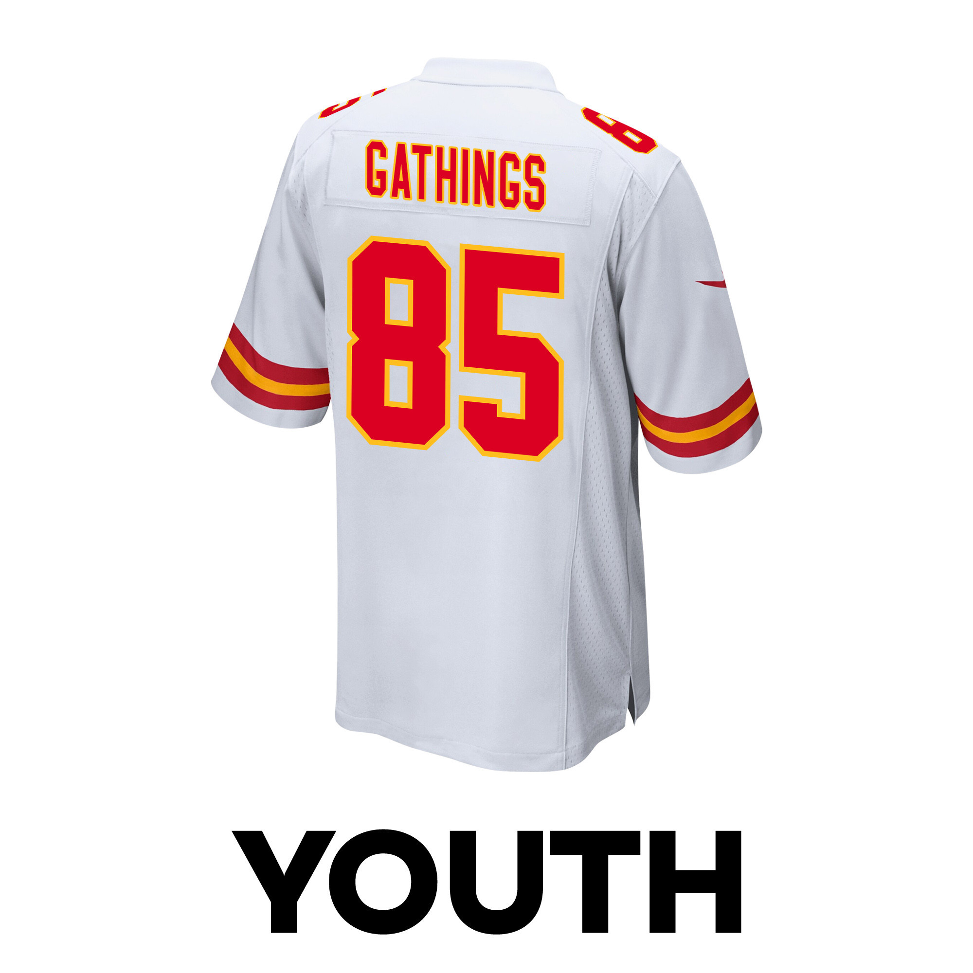 Izaiah Gathings 85 Kansas City Chiefs Super Bowl LVIII Champions 4 Stars Patch Game YOUTH Jersey - White JS1416 nicesnker - Image 3