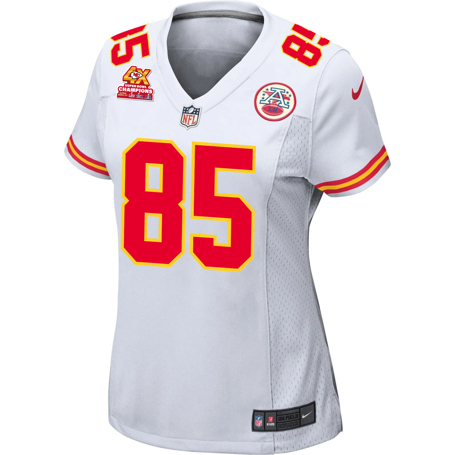 Izaiah Gathings 85 Kansas City Chiefs Super Bowl LVIII Champions 4X Game Women Jersey - White JS2081 nicesnker - Image 2