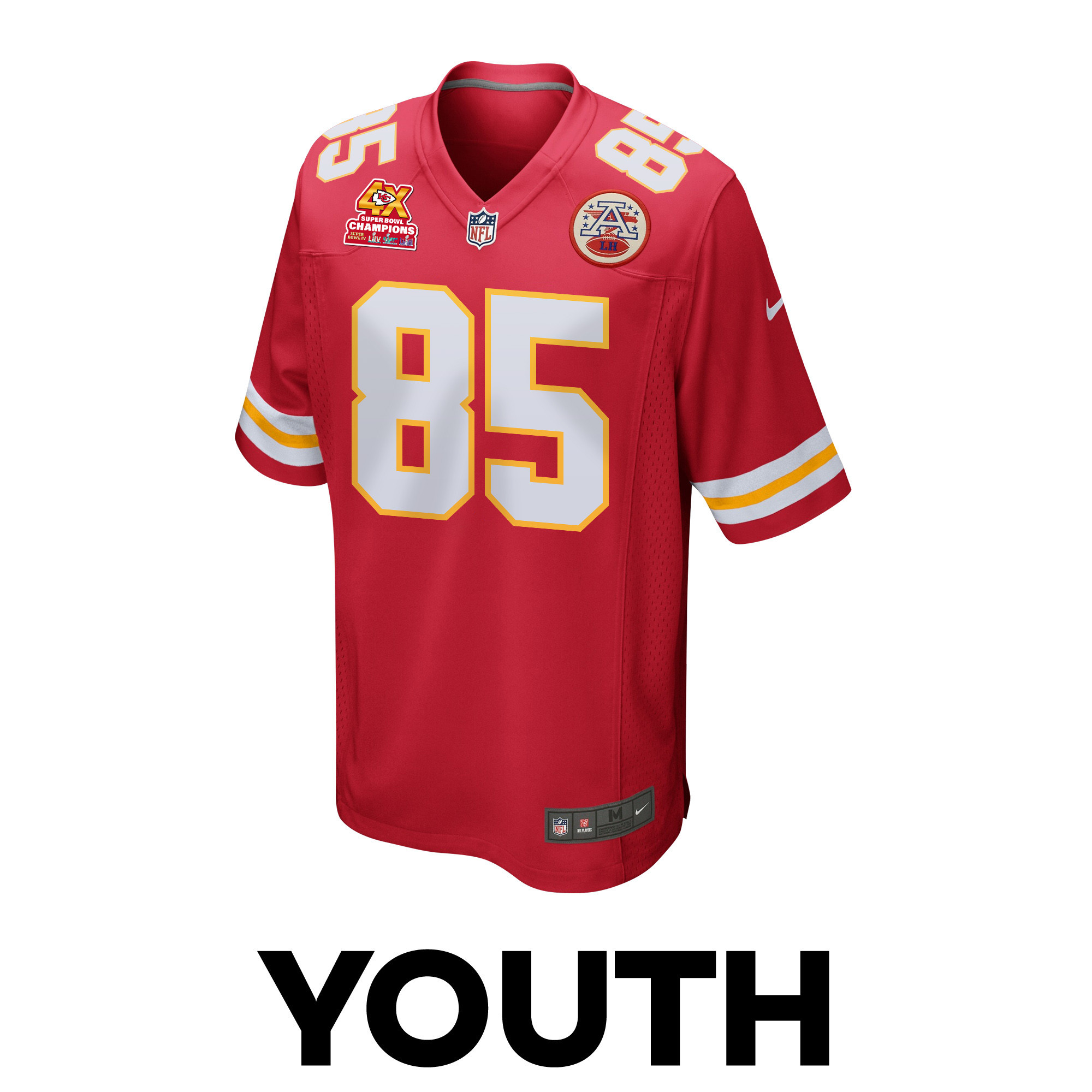 Izaiah Gathings 85 Kansas City Chiefs Super Bowl LVIII Champions 4X Game YOUTH Jersey - Red JS3127 nicesnker - Image 2
