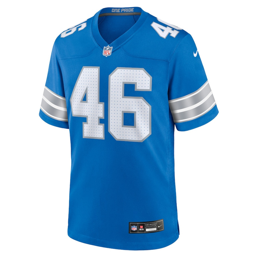 Jack Campbell 46 Detroit Lions Game Men Jersey - Blue JS3814 nicesnker - Image 2