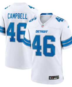 Jack Campbell 46 Detroit Lions White Game Men Jersey - White JS1639 nicesnker