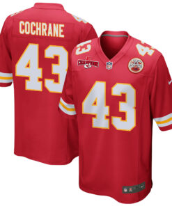 Jack Cochrane 43 Kansas City Chiefs AFC Champions Patch Game Men Jersey - Red JS2795 nicesnker