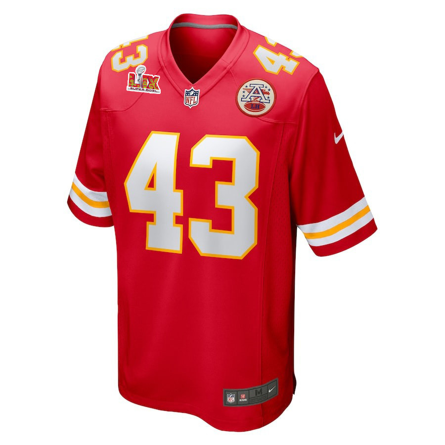 Jack Cochrane #43 Kansas City Chiefs Super Bowl LIX Jersey - Men's - Red JS2412 nicesnker - Image 2