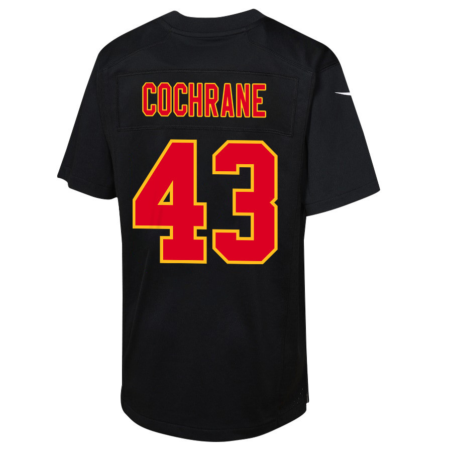 Jack Cochrane 43 Kansas City Chiefs Super Bowl LVIII Champions 4 Stars Patch Fashion Game YOUTH Jersey - Carbon Black JS5202 nicesnker - Image 3