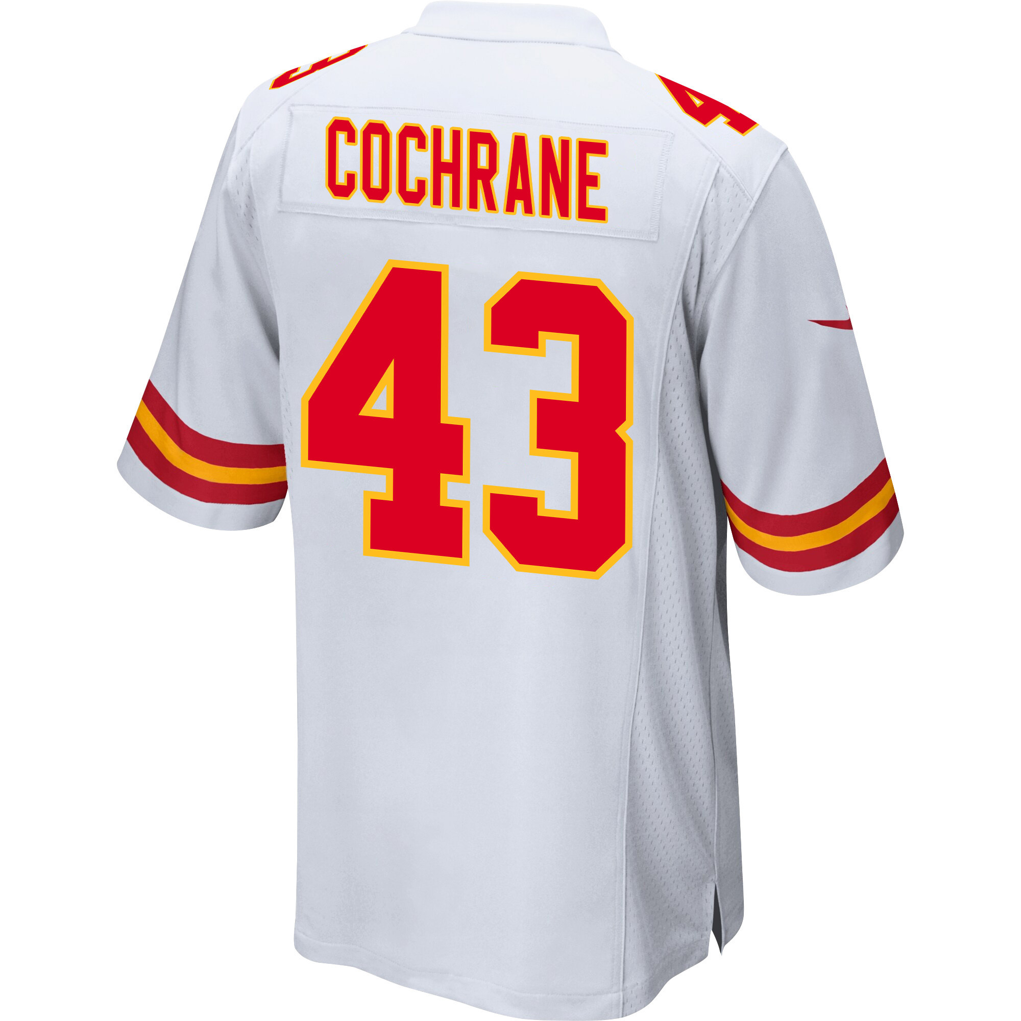 Jack Cochrane 43 Kansas City Chiefs Super Bowl LVIII Champions 4 Stars Patch Game Men Jersey - White JS2592 nicesnker - Image 3