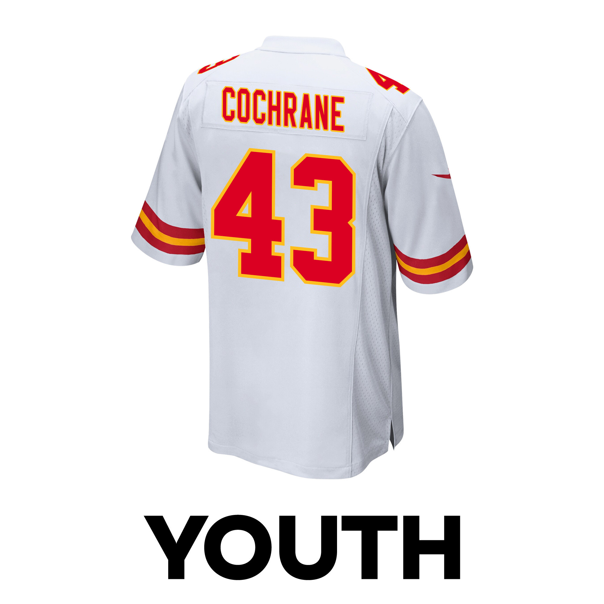 Jack Cochrane 43 Kansas City Chiefs Super Bowl LVIII Champions 4 Stars Patch Game YOUTH Jersey - White JS4507 nicesnker - Image 3