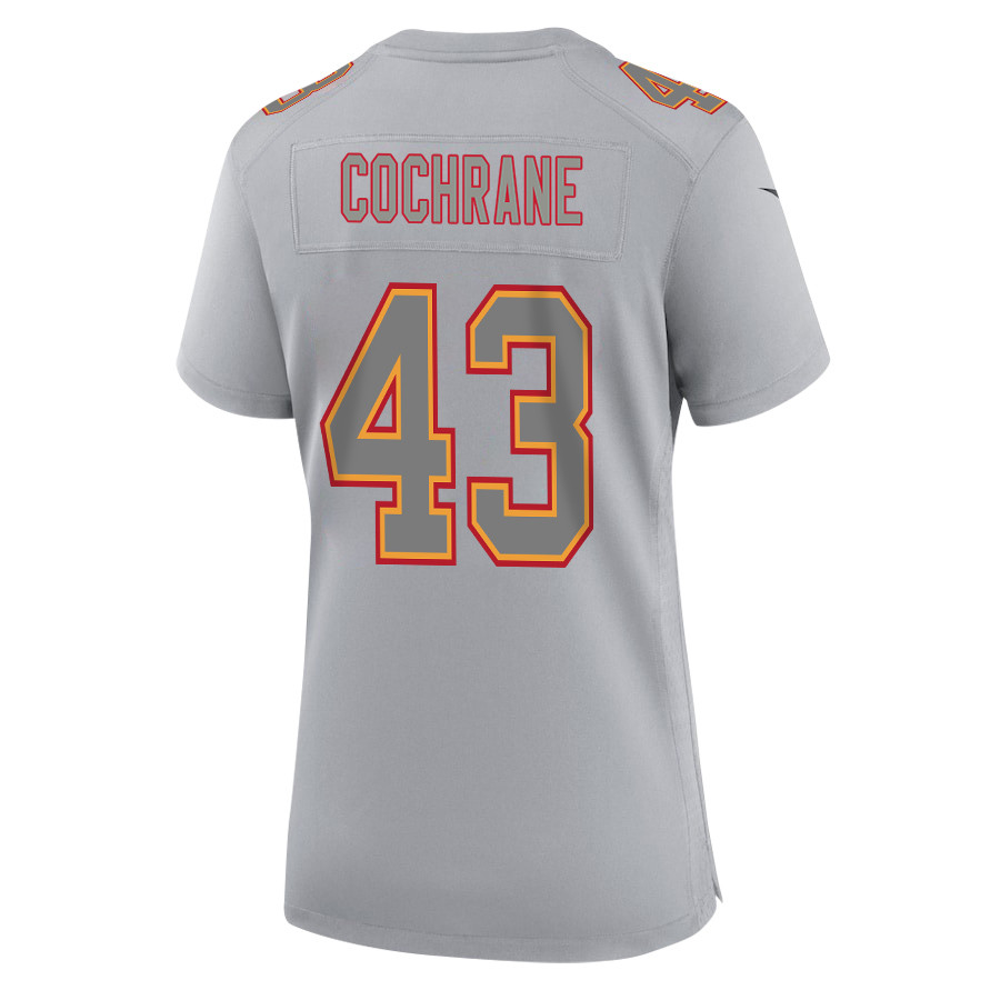Jack Cochrane 43 Kansas City Chiefs Super Bowl LVIII Champions 4X Atmosphere Fashion Game Women Jersey - Gray JS7086 nicesnker - Image 3