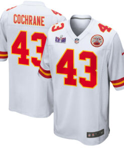 Jack Cochrane 43 Kansas City Chiefs Super Bowl LVIII Patch Game Men Jersey - White JS6233 nicesnker