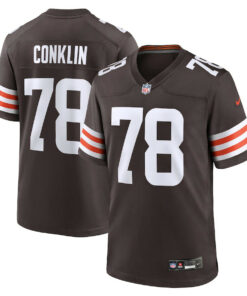Jack Conklin 78 Cleveland Browns Team Game Men Jersey - Brown JS8720 nicesnker