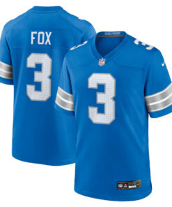 Jack Fox 3 Detroit Lions Team Game Men Jersey - Blue JS3276 nicesnker
