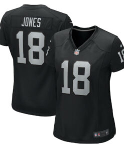 Jack Jones 18 Las Vegas Raiders Women's Game Jersey - Black JS4301 nicesnker