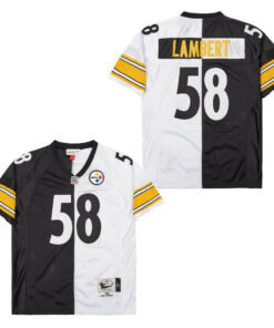 Jack Lambert 58 Pittsburgh Steelers Two-Toned Retro Throwback Men Jersey - Black/White JS7295 nicesnker