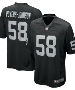 Jackson Powers-Johnson 58 Las Vegas Raiders Team Game Men Jersey - Black JS3517 nicesnker