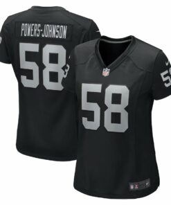 Jackson Powers-Johnson 58 Las Vegas Raiders Women's Team Game Jersey - Black JS8417 nicesnker