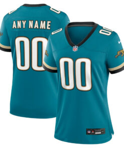 Jacksonville Jaguars Women's Prowler Throwback Game Custom Jersey - Teal JS7148 nicesnker