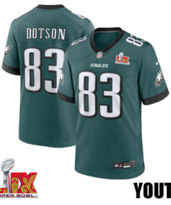 Jahan Dotson #83 Philadelphia Eagles Super Bowl LIX YOUTH Jersey - Midnight Green JS9758 nicesnker