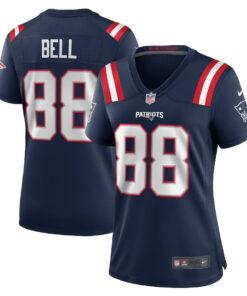 Jaheim Bell 88 New England Patriots Women's Team Game Jersey - Navy JS8937 nicesnker