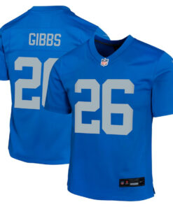 Jahmyr Gibbs 26 Detroit Lions Alternate Game YOUTH Jersey - Blue JS4970 nicesnker