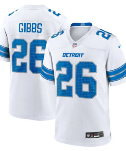 Jahmyr Gibbs 26 Detroit Lions Game Jersey - White, Men JS3749 nicesnker