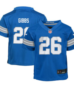 Jahmyr Gibbs 26 Detroit Lions Game YOUTH Jersey - Blue JS5343 nicesnker