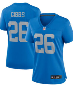 Jahmyr Gibbs 26 Detroit Lions Women's Alternate Game Jersey - Blue JS5950 nicesnker