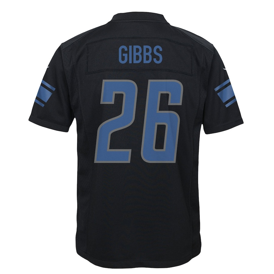 Jahmyr Gibbs 26 Detroit Lions YOUTH Fashion Game Jersey - Black JS3944 nicesnker - Image 3