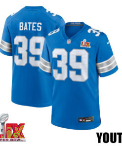 Jake Bates #39 Detroit Lions Super Bowl LIX Jersey - Men's - Blue JS1340 nicesnker