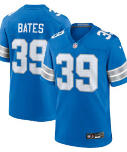 Jake Bates 39 Detroit Lions Team Game Men Jersey - Blue JS4526 nicesnker