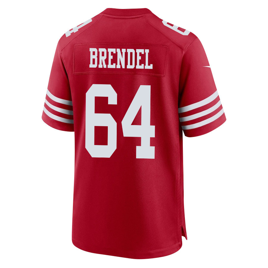 Jake Brendel 64 San Francisco 49ers Super Bowl LVIII Patch Game Men Jersey - Scarlet JS5687 nicesnker - Image 3