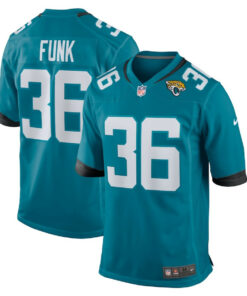 Jake Funk 36 Jacksonville Jaguars Team Game Men Jersey - Teal JS3228 nicesnker