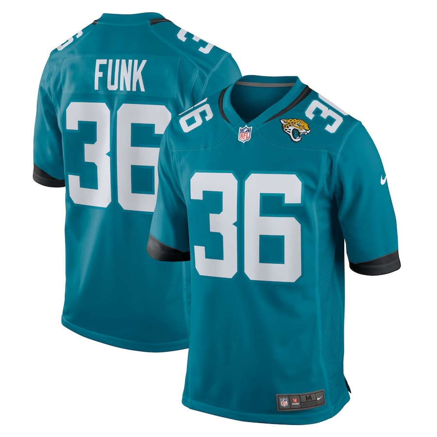 Jake Funk 36 Jacksonville Jaguars Team Game Men Jersey - Teal JS3228 nicesnker