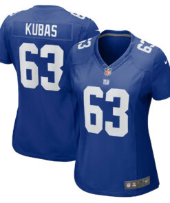 Jake Kubas 63 New York Giants Women's Game Jersey - Royal JS6162 nicesnker