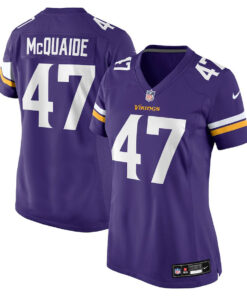 Jake McQuaide 47 Minnesota Vikings Women's Game Jersey - Purple JS8862 nicesnker