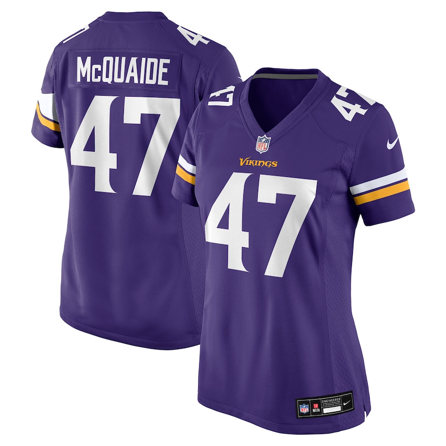 Jake McQuaide 47 Minnesota Vikings Women's Game Jersey - Purple JS8862 nicesnker