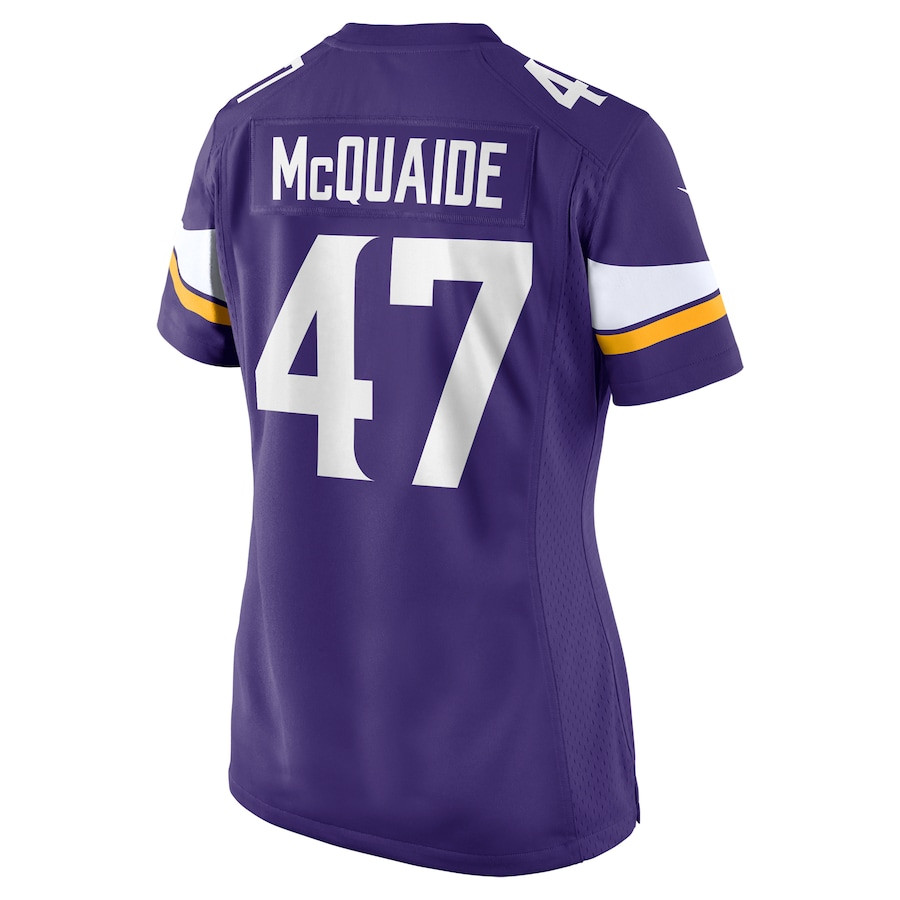 Jake McQuaide 47 Minnesota Vikings Women's Game Jersey - Purple JS8862 nicesnker - Image 3