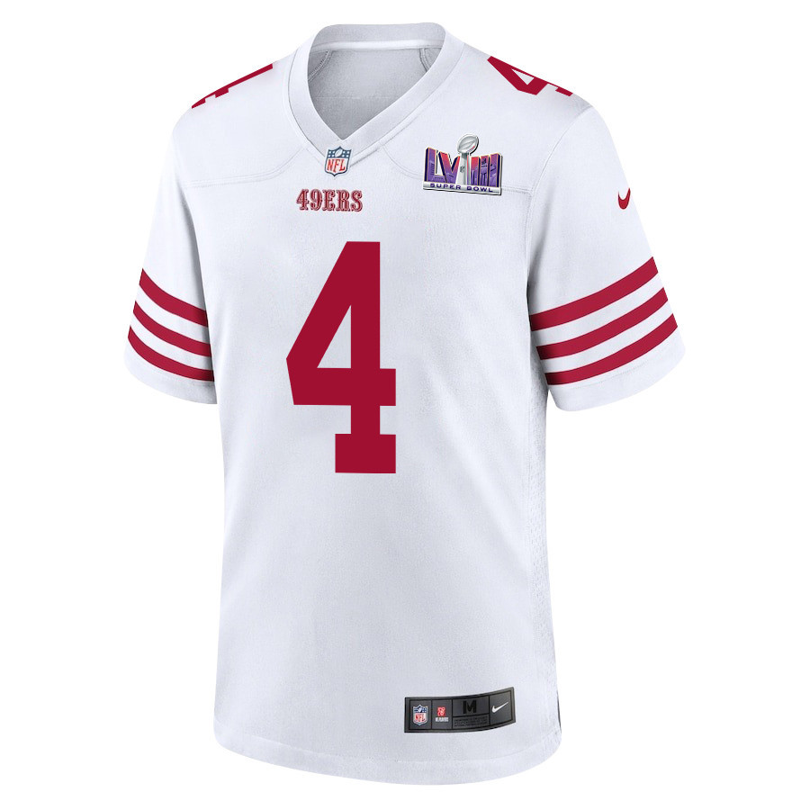 Jake Moody 4 San Francisco 49ers Super Bowl LVIII Patch Game Men Jersey - White JS6396 nicesnker - Image 2